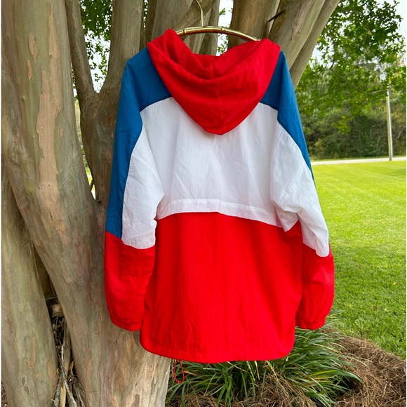 NIKE Red White & Blue Quarter Zip Pullover Windbreaker Men’s size XXL SWEET FIND - Picture 7 of 7